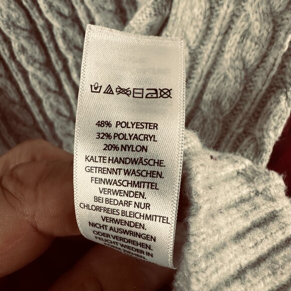 SINCERELY JULES CABLE KNIT TURTLENECK SWEATER DRESS, LIGHT GREY, SIZE XS - Picture 5 of 9